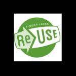 Finger Lakes ReUse logo: green circle with a slanted white banner showing 'REUSE' and 'FINGER LAKES' text above.